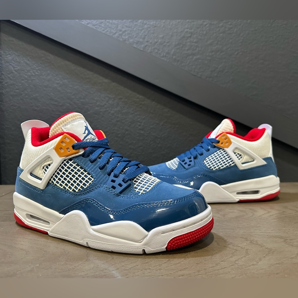 Jordan 4 Retro Messy Room - Blue White Red, Brand New DS WITH OG BOX - Picture 3 of 11